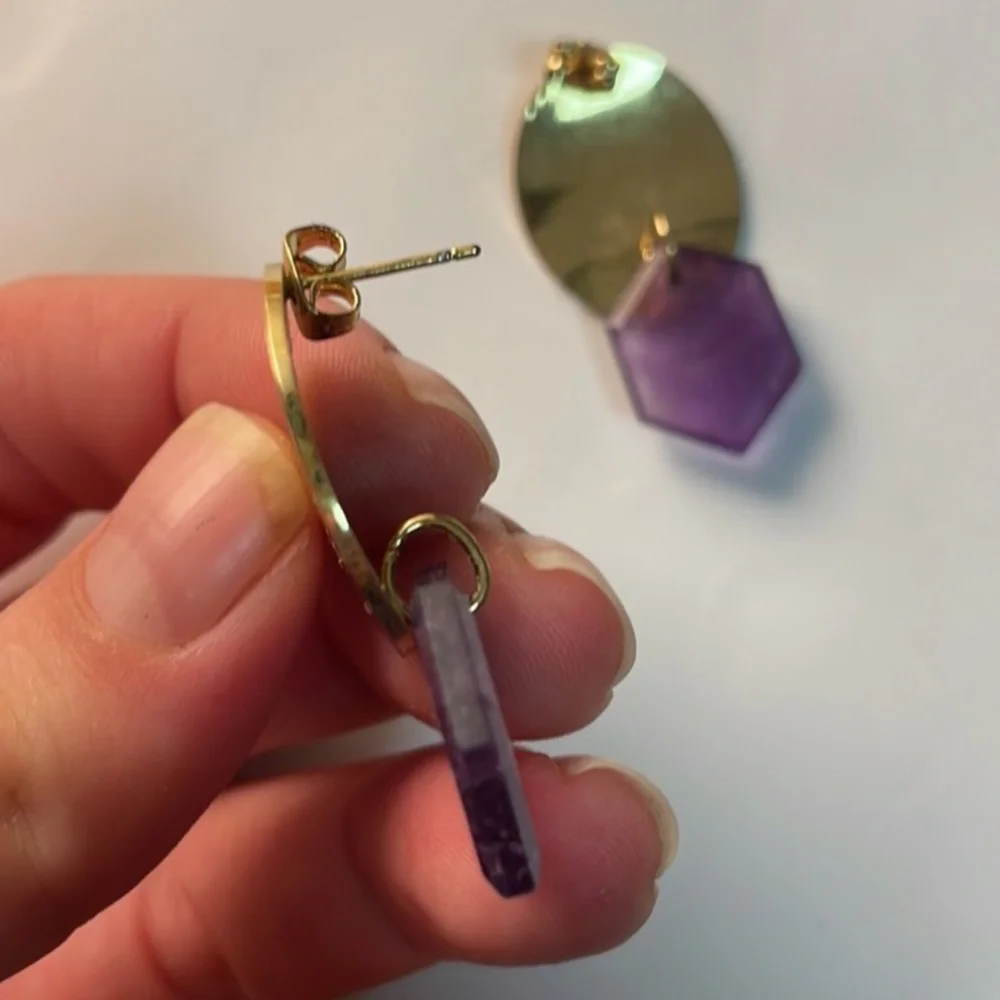 💜 Luna Norte Amethyst Statement Earrings